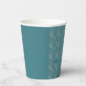 Zickzack, Herringbone-Muster, Türkis Pappbecher (Rechts)