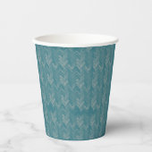 Zickzack, Herringbone-Muster, Türkis Pappbecher (Vorderseite)