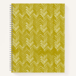 Zickzack Herringbone-Muster Vintag-Gelb-Gold Notizblock