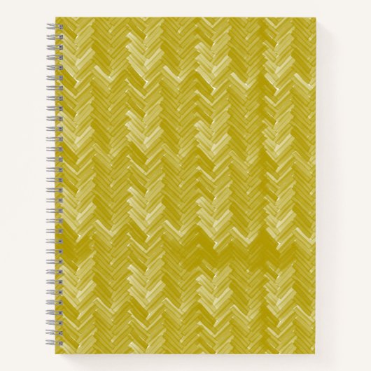 Zickzack Herringbone-Muster Vintag-Gelb-Gold Notizblock (Vorderseite)