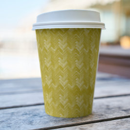 Zickzack, Herringbone-Muster, Vintag Gold Pappbecher