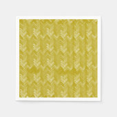Zickzack Herringbone-Muster Vintag Gold Serviette (Vorderseite)