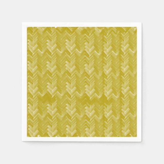 Zickzack Herringbone-Muster Vintag Gold Serviette (Vorderseite)