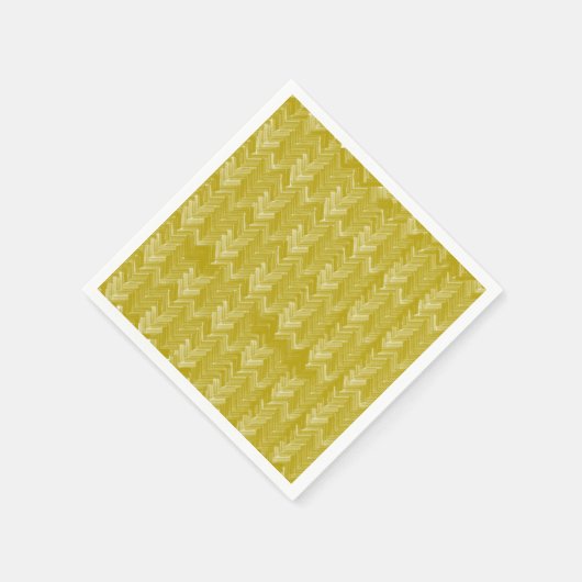Zickzack Herringbone-Muster Vintag Gold Serviette (Ecke)