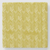 Zickzack Herringbone-Muster Vintag Gold Steinuntersetzer (Vorderseite)