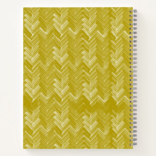 Zickzack Herringbone-Muster Vintag-Goldmonogramm Notizblock (Rückseite)
