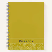 Zickzack Herringbone-Muster Vintag-Goldmonogramm Notizblock (Vorderseite)