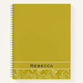 Zickzack Herringbone-Muster Vintag-Goldmonogramm Notizblock