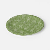 Zickzack, Herringbone-Muster, waldgrün Pappteller (Schrägansicht)