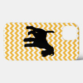 Zickzack Hintergrund mit Schnauzer-Silhouette Case-Mate iPhone Hülle (Rückseite (Horizontal))