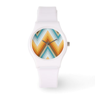 Zickzack Hintergrund-Muster Armbanduhr
