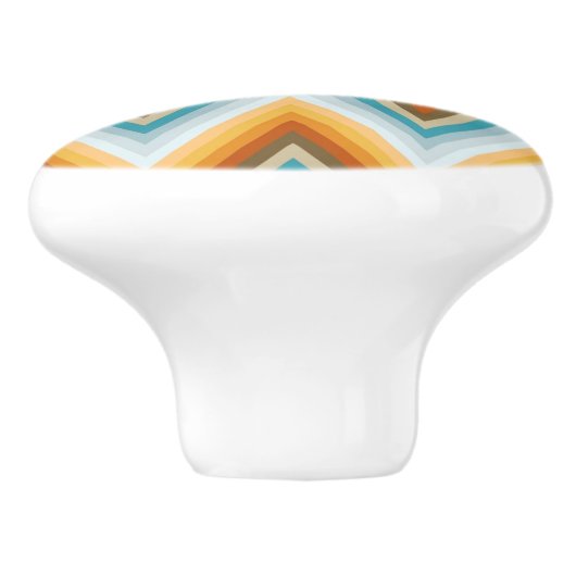 Zickzack Hintergrund-Muster Keramikknauf (Seitenansicht)