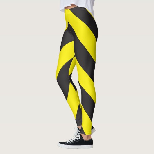 Zickzack Hintergrund schwarz und gelb Leggings (Links)