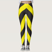 Zickzack Hintergrund schwarz und gelb Leggings (Vorderseite)