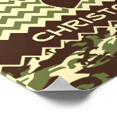 Zickzack Hirsch Buck Camouflage personalisieren Poster (Ecke)