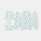 Zickzack Hochzeit Aqua grau-weiß Geschenkschachtel (Ungefaltet)