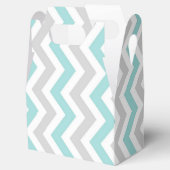 Zickzack Hochzeit Aqua grau-weiß Geschenkschachtel (Geöffnet)