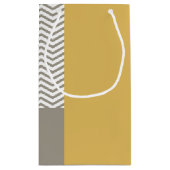 Zickzack Hochzeit in Grau und Weiß mit Namen Kleine Geschenktüte (Rückseite)