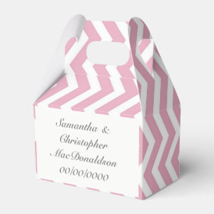 Zickzack Hochzeit in Rosa Streifen Geschenkschachtel