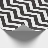 Zickzack Hochzeit in Schwarz und Weiß Geschenkpapier (Ecke)