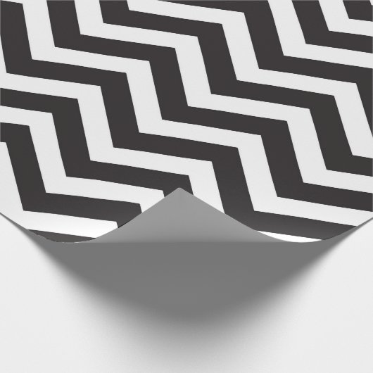 Zickzack Hochzeit in Schwarz und Weiß Geschenkpapier (Ecke)
