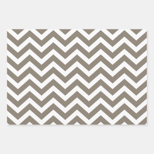 Zickzack Hochzeit mit grauem und weißem Kick, Gebu Geschenkpapier Set (Vorderseite)