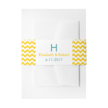 Zickzack Hochzeit von Türkis und Gelb