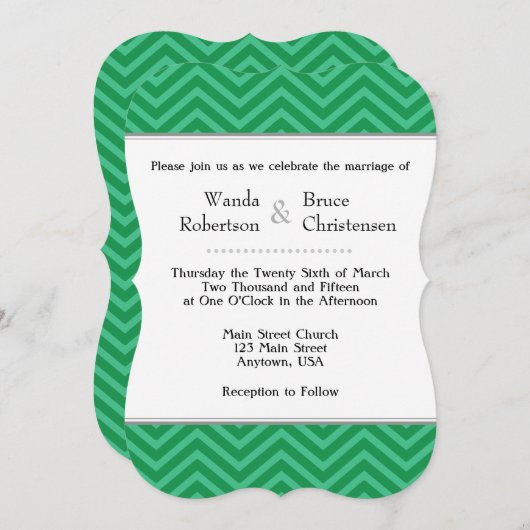 Zickzack Hochzeitseinladung Einladung (Vorne/Hinten)