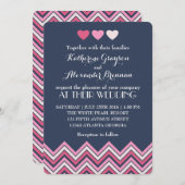 Zickzack Hochzeitseinladung Liebe Einladung (Vorne/Hinten)