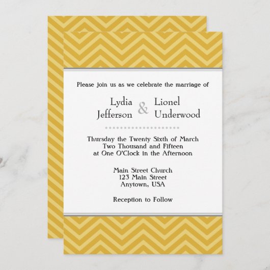Zickzack Hochzeitseinladungen Einladung (Vorne/Hinten)