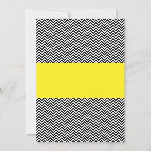 Zickzack Hochzeitseinladungen Gelb und Schwarz Einladung (Rückseite)