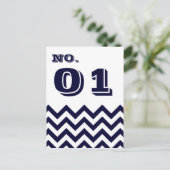 Zickzack Hochzeitskarten für Tischnummern (Stehend Vorderseite)