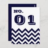 Zickzack Hochzeitskarten für Tischnummern (Vorne/Hinten)