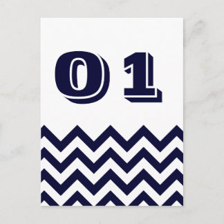 Zickzack Hochzeitskarten für Tischnummern