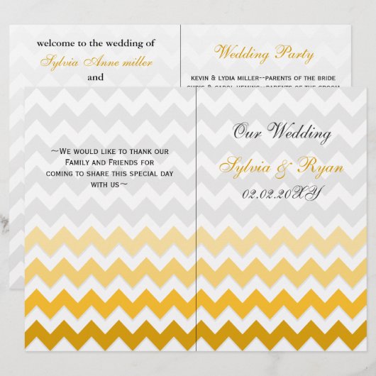 Zickzack Hochzeitsprogramm in Ombre (Vorne/Hinten)