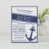 Zickzack Hochzeitsreise nach Nautic Einladung (Stehend Vorderseite)