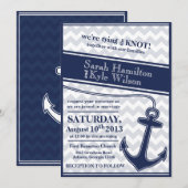 Zickzack Hochzeitsreise nach Nautic Einladung (Vorne/Hinten)