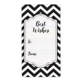 Zickzack Hochzeitstickermarken für Schwarz und Wei (Vorne)