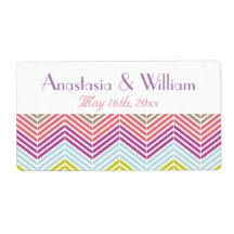 Zickzack Hochzeitswasserflaschen