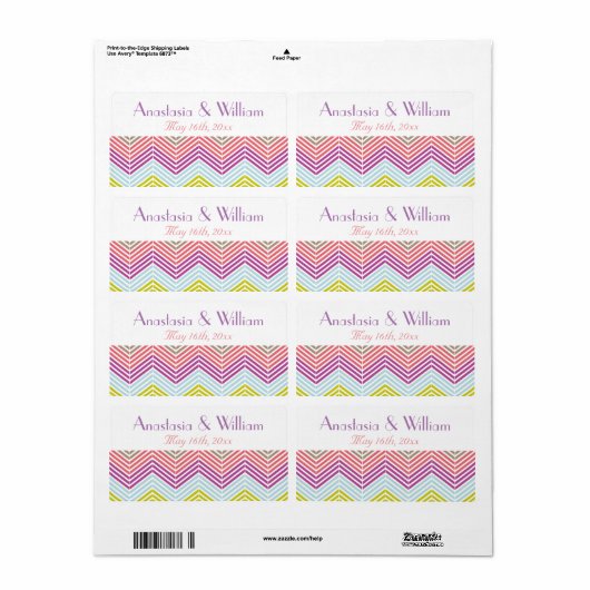 Zickzack Hochzeitswasserflaschen (Vorne)