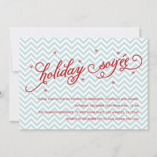 Zickzack Holiday Soirée Party laden Einladung (Vorderseite)