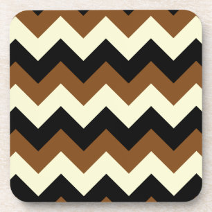 Zickzack I - Schwarzes, Gelb und Brown Untersetzer