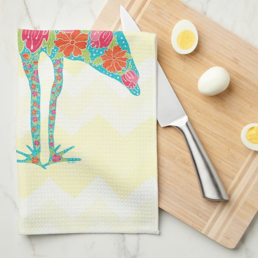 Zickzack Illustration der farbenfrohen Ibis Bird-B Geschirrtuch (Viertel Falte)
