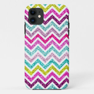 Zickzack Imitat-Glitzer-Regenbogen Coloful Girly Case-Mate iPhone Hülle