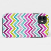 Zickzack Imitat-Glitzer-Regenbogen Coloful Girly Case-Mate iPhone Hülle (Rückseite (Horizontal))