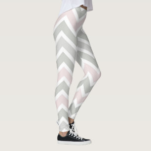 Zickzack in Rosa und Grau Leggings