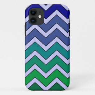 Zickzack iPhone 5 Fall mit blauem Grün verblassen 11 Hülle