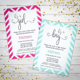 Zickzack ist eine Aquamarine Dusche für Jungen Einladung