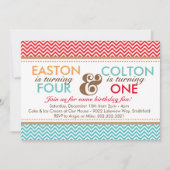 Zickzack (Jungen) Geburtstagsparty Einladung (Vorderseite)