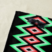 Zickzack Kalligraphiename Red Green Tropical Beach Strandtuch (Beispiel)